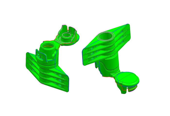 Comparison diagram of self-supporting bag with integrated cove